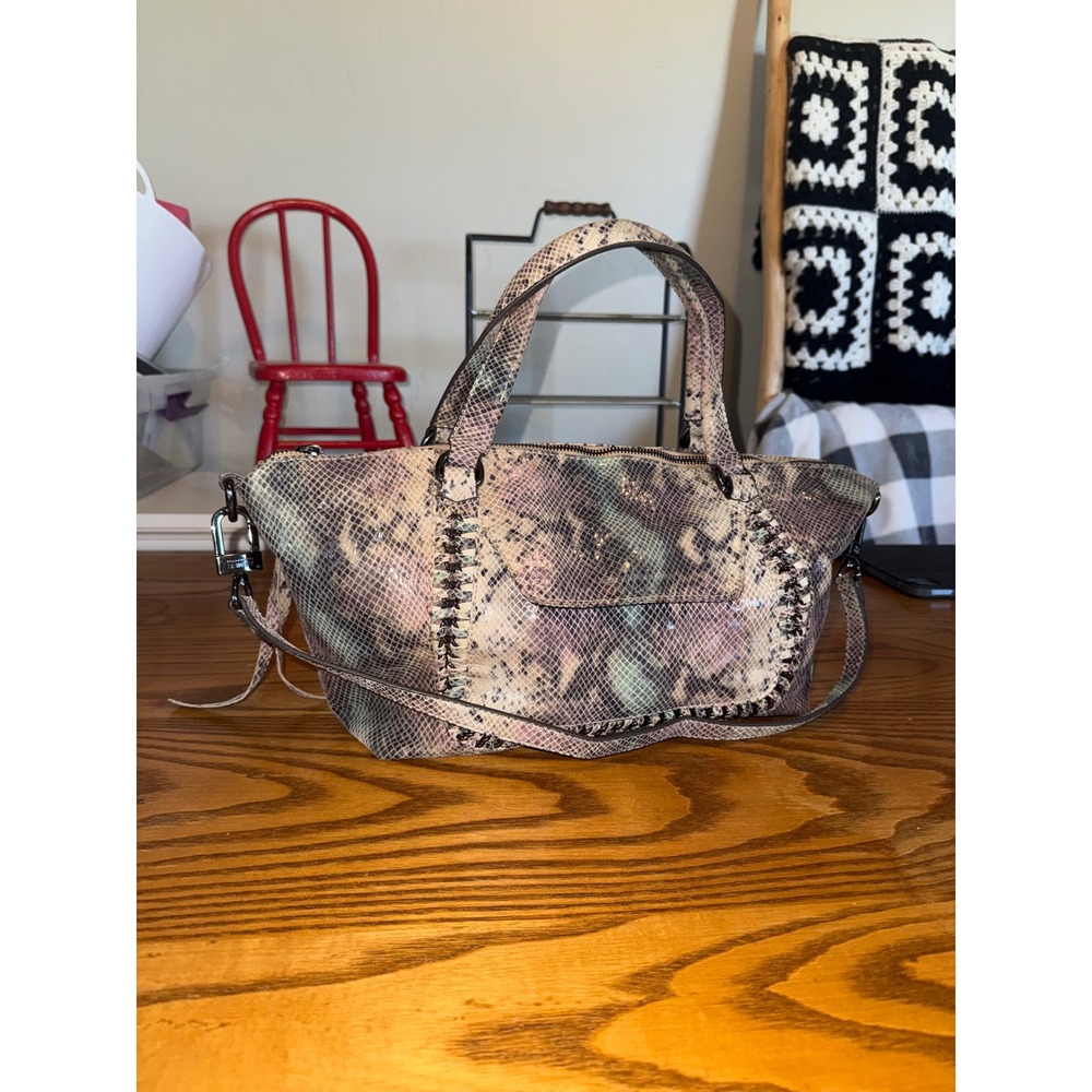 Aimee Kestenberg Tamitha Mini Satchel Snake Embossed Leather Crossbody Bag Multi - Picture 2 of 12